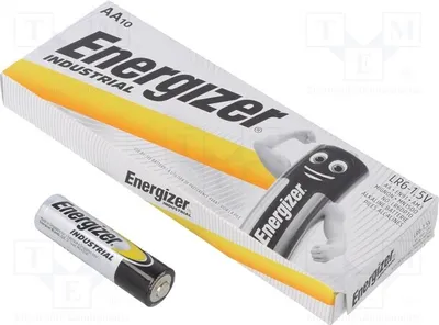 Immagine prodotto di 1 confezione di batterie: alcaline, uso industriale. Quantità: 10 batterie da 1,5V, tipo AA