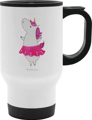 Produktbild von Mr. & Mrs. Panda Thermobecher Einhorn Ballerina - Weiß - Geschenk, Tanzen, Wohnung, To Go, Kaffeebecher, Einhörner, Lebensfreude, Becher, Geburtstag, Mehrwegbecher
