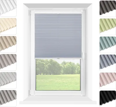 Produktbild von Mardom | Plissee Ohne Bohren - 115 x 120 cm - Blau - Klemmfix - Verdunkelnd - mit Thermofunktion - Sichtschutz - Plissee Fenster