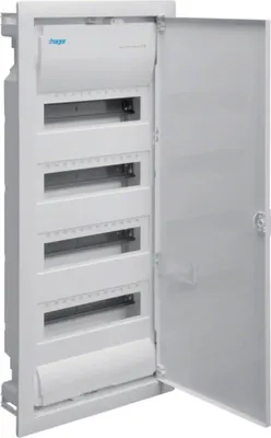 Zdjęcie produktu dla Skrzynka rozdzielcza podtynkowa skrzynka bezpieczeństwa 4 rzędy po 48 modułów Skrzynka rozdzielcza mała tablica rozdzielcza biała Hager Volta 4x12 VU48AT