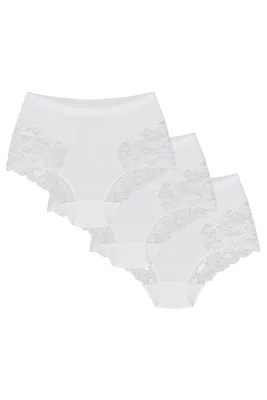 Produktbild von Wolbar dame slip 3er pack spitze miederslip shapewear figurformende y wb184, weiß, m