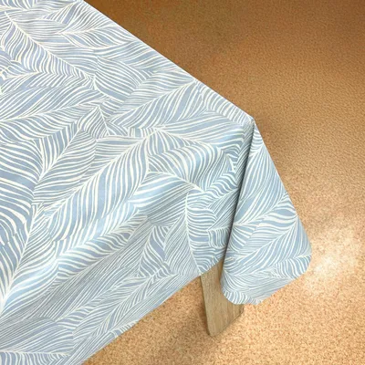 Produktbild von Wachstuchtischdecke 140x100 cm - Kobaltblaue Blätter - Wachstischdecke mit wasserabweisender und lebensmittelecht PVC-Beschichtung - Outdoor-Tischdecken für Garten und Küche - Tischdecke wetterfest