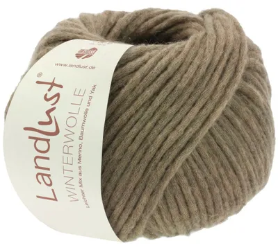 Produktbild von Lana Grossa LANDLUST WINTERWOLLE 50 g gefülltes Schlauchgarn aus Wolle, Baumwolle & Yak 70 m Farbe 020 - Graubraun meliert