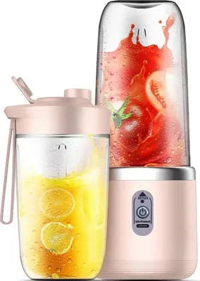 Produktbild von INF Tragbarer, wiederaufladbarer Entsafter mit 6 Klingen - 400ml für Unterwegs Rosa