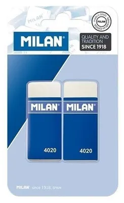Zdjęcie produktu dla Gumki MILAN 4020 - 2 sztuki, syntetyczne, białe