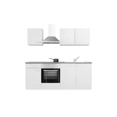 Produktbild von Küchenzeile mit E-Geräten - 210 cm breit - Weiß – Nawa