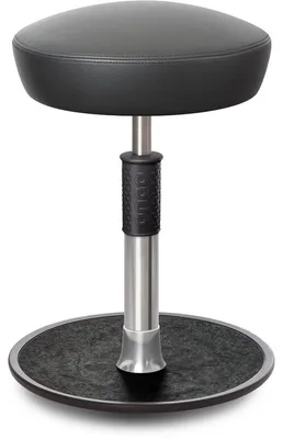 Produktbild von Sitz- Stehhocker Free Regular Hutsitz Boxmark Leder Grau chrom /schwarz.