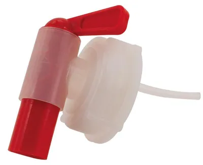 Image de robinet de vidange pour bidon et bidon rouge/blanc