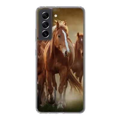 Produktbild von MuchoWow® Handyhülle Schutzhülle Hülle für Samsung Galaxy S21 FE Pferde - Licht - Natur Silikon Softcase Handy Hülle - Mobiltelefonhülle