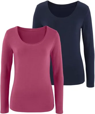 Produktbild von VIVANCE Langarmshirt beere, navy Größe 44/46
