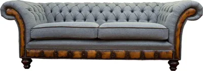 Produktbild von Luxus Dreisitzer Moderne Couch Möbel Grau Sofas Stoff Textil Polster