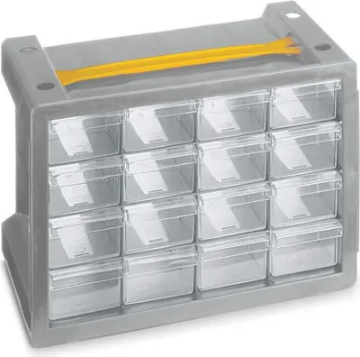 Productafbeelding van Cassettiera Poker 16 met handgreep - afmetingen: 279 x 150 x 155 mm.