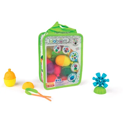 Immagine prodotto di Perline e accessori per l'apprendimento Lalaboom - Set di giocattoli da 28 pezzi