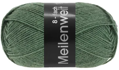 Produktbild von Lana Grossa MEILENWEIT 150 g UNI 8-fach Sockenwolle in kräftigen Uni-Farben 315 m Farbe 9566 - Kieferngrünu