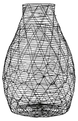 Imagen del producto de Gilde Vase, bauchig, "Wire", Metall, schwarz, VE 2, H. 33 cm, D. 22 cm 58027
