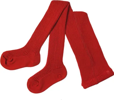 Produktbild von Kinderstrumpfhosen für Mädchen aus Baumwolle 2:2 Rippe Rot Größe 98-104