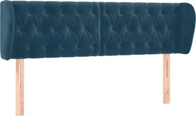 Produktbild von vidaXL Kopfteil mit Ohren Dunkelblau 163x23x78/88 cm Samt