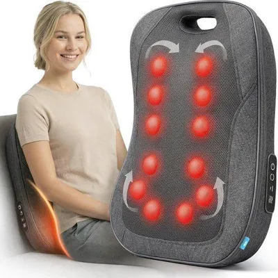 Produktbild von Lifeproducts Massagegerät für den Rücken – Rückenmassagegerät – Shiatsu-Massagekissen – Massagegeräte mit Wärmefunktion