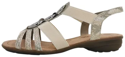 Image de Remonte, sandales plates pour femmes, modèle Damenschuhe, couleur blanche, style décontracté