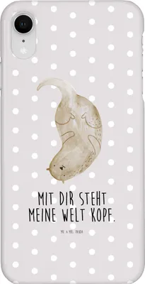 Produktbild von Mr. & Mrs. Panda Iphone XR Handyhülle Otter Kopfüber - Grau Pastell - Geschenk, Seeotter, Premium Kunststoff, Verknallt, Niedlich, Verliebt, Liebe, Handy Case