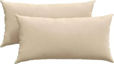Obrázok produktu pre vidaXL Vankúše na pohovku, 2 ks, krémová farba, 80 x 40 cm, látka