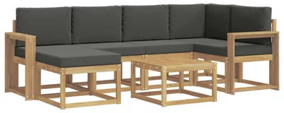 Image de Ensemble de canapés d'extérieur 7 pcs Blanc et anthracite