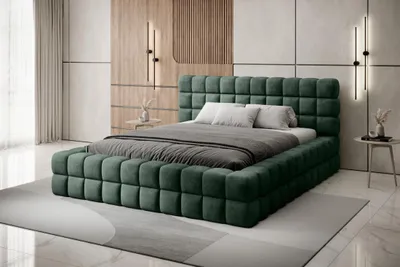 Produktbild von Polsterbett mit Stauraum 180x200 DELVIRO - dunkelgrün