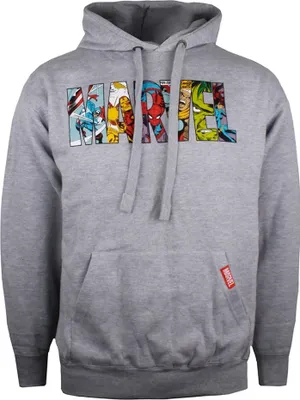 Produktbild von Marvel - Mikina s kapucňou a logom pre mužov TV722 (L) (sivá)