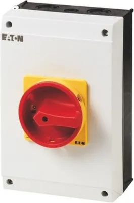 Obrázek produktu pro Eaton P3-63/I4/SVB/HI11, Otočný spínač, 3P, Červená, Žlutá, IP65, 63 A