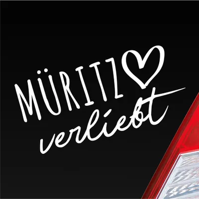 Produktbild von Auto Aufkleber Müritz verliebt Herz See Sea Liebe Car 19x10 cm Weiss Glanz Sticker Heckscheibenaufkleber