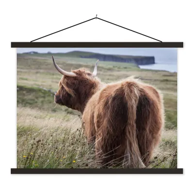 Produktbild von MuchoWow® Textilposter Schottische Highlander - Natur - Meer 60x45 cm mit schwarzem Rahmen - Poster Schlafzimmer
