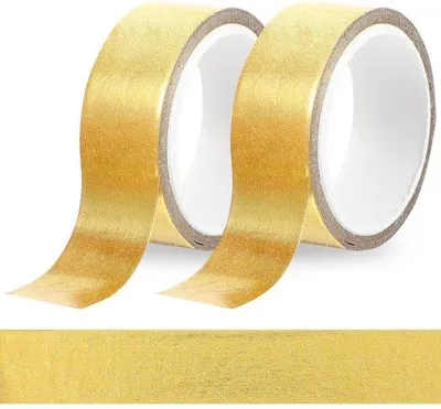 Produktbild von Goldenes Metallic Dekorationsband - 2 Rollen - 15mm x 5m selbstklebend