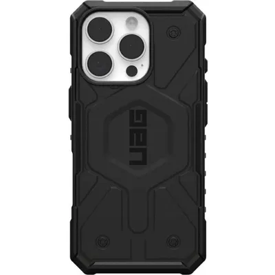 A black UAG Pathfinder MagSafe case for an iPhone is shown from the back.