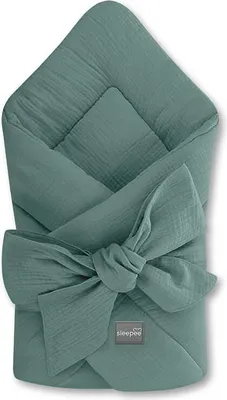 Produktbild von Babyhörnchen Babynest Schlafsack Steckkissen Musselin Ocean Green Sleepee