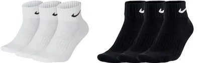 Produktbild von 6 Paar Nike Herren Damen One Quater Socks Kurze Socke Knöchelhoch - Farbe: weiß schwarz - Größe: 42-46
