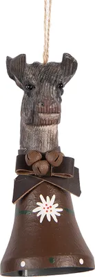 Image de Clayre & Eef Pendentif vache 7x8x15 cm brun bois