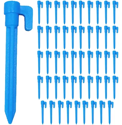 Zdjęcie produktu dla Omgoods - 50 sztuk plastikowych kołków do namiotu, 15 cm. Trwałe i wielokrotnego użytku