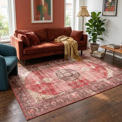 Produktbild von Volero - Teppich Vintage - Estate Medaillon Rot - 230x330 cm - Wohnzimmer, Esszimmer, Schlafzimmer - Klassik, Modern, Orientalisch