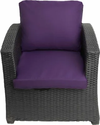 Zdjęcie produktu dla Poduszka na fotel rattanowy 1szt- siedzisko 56x52x7 + oparcie 56x52 | poduszka na krzesło ogrodowe fioletowa, poduszka na fotel ogrodowy