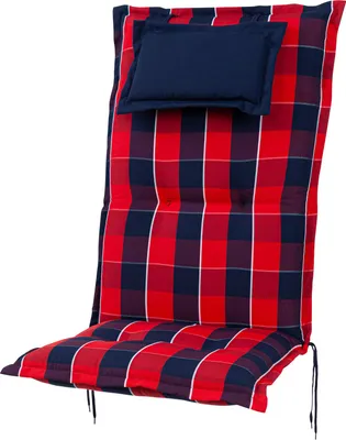 Produktbild von Auflage Hochlehner Rom 0851 rot-blau kariert 123x50x9 cm KETTtex