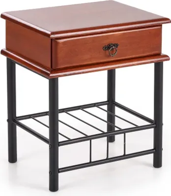 A single nightstand with a drawer and a lower shelf, shown from a 3/4 angle.