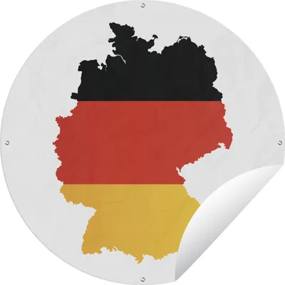 Produktbild von MuchoWow® Gartenposter Outdoor-Poster Rund Karte von Deutschland mit der deutschen Flagge Ø 90 cm Gartendeko Rundes Poster draußen