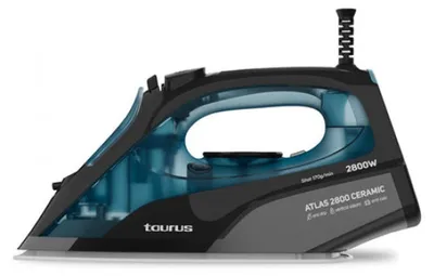 Zdjęcie produktu dla Taurus ATLAS 2800 CERAMIC, Żelazko parowe, Płyta ceramiczna, 170 g/min, Czarny, Niebieski, Szary, 45 g/min, 0,43 l