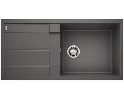 Produktbild von BLANCO METRA XL 6 S, Aufsatzwanne, Rechteckig, Grau, 1 Becken, Rechteckig, 490 x 430 mm