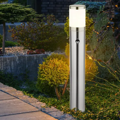 Produktbild von LED Stehleuchte, Bewegungsmelder, Edelstahl, silber, H 80 cm