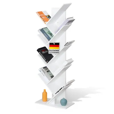 Immagine prodotto di Libreria Floordirekt Louisiana, scaffale a forma di albero in legno, con dispositivo antiribaltamento , 9 ripiani 50x25x141,5 cm per libri, riviste, CD