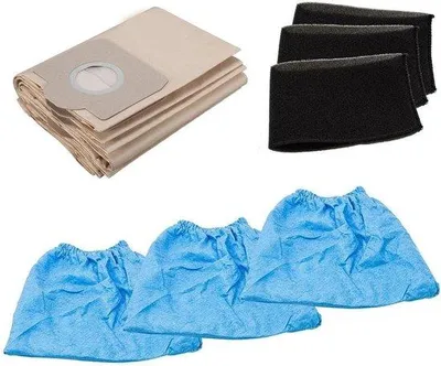 Image de Kit de filtres pour aspirateur, filtres en coton à mailles fines pour aspirateurs eau et poussière, protection améliorée du moteur