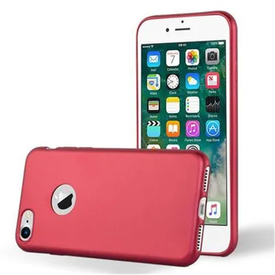 Immagine prodotto di Cadorabo custodia protettiva per Apple iPhone 7 / 7S / 8 / SE 2020 cover in rosso custodia del telefono cellulare Custodia in silicone TPU Custodia Cover