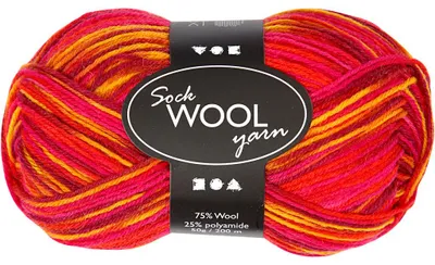 Produktbild von Sockenwolle, L 200 M, Sortierte Farben, 50 g/ 1 Knäuel [HOB-41321]