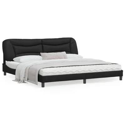 Produktbild von Design Bettgestell mit Kopfteil Schwarz 200x200 cm Kunstleder, Klassische Betten 2024 Neu